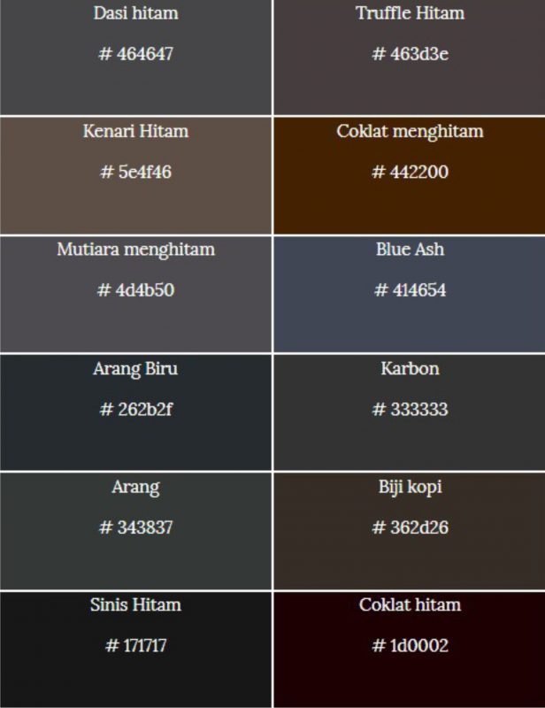 macam-macam warna hitam 2